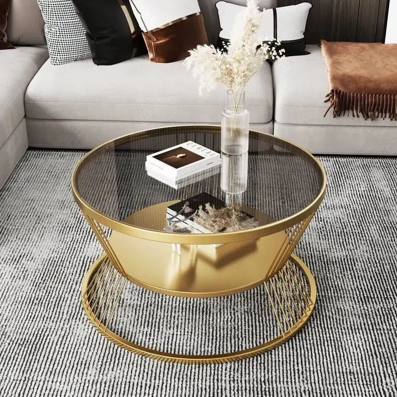 Small Apartment Living Room Round Household Minimalist Mini  Table Modern Light Luxury
